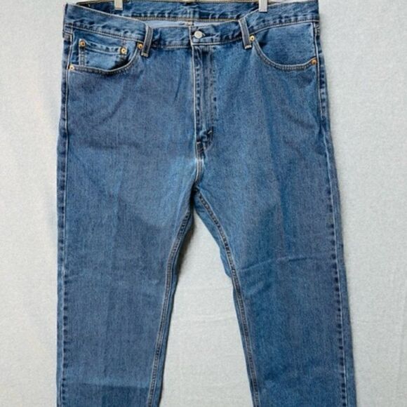 Levis 505 Jeans Men’s 42x30 Regular Fit Straight Leg Blue Denim Used Jeans Excel - Picture 1 of 6